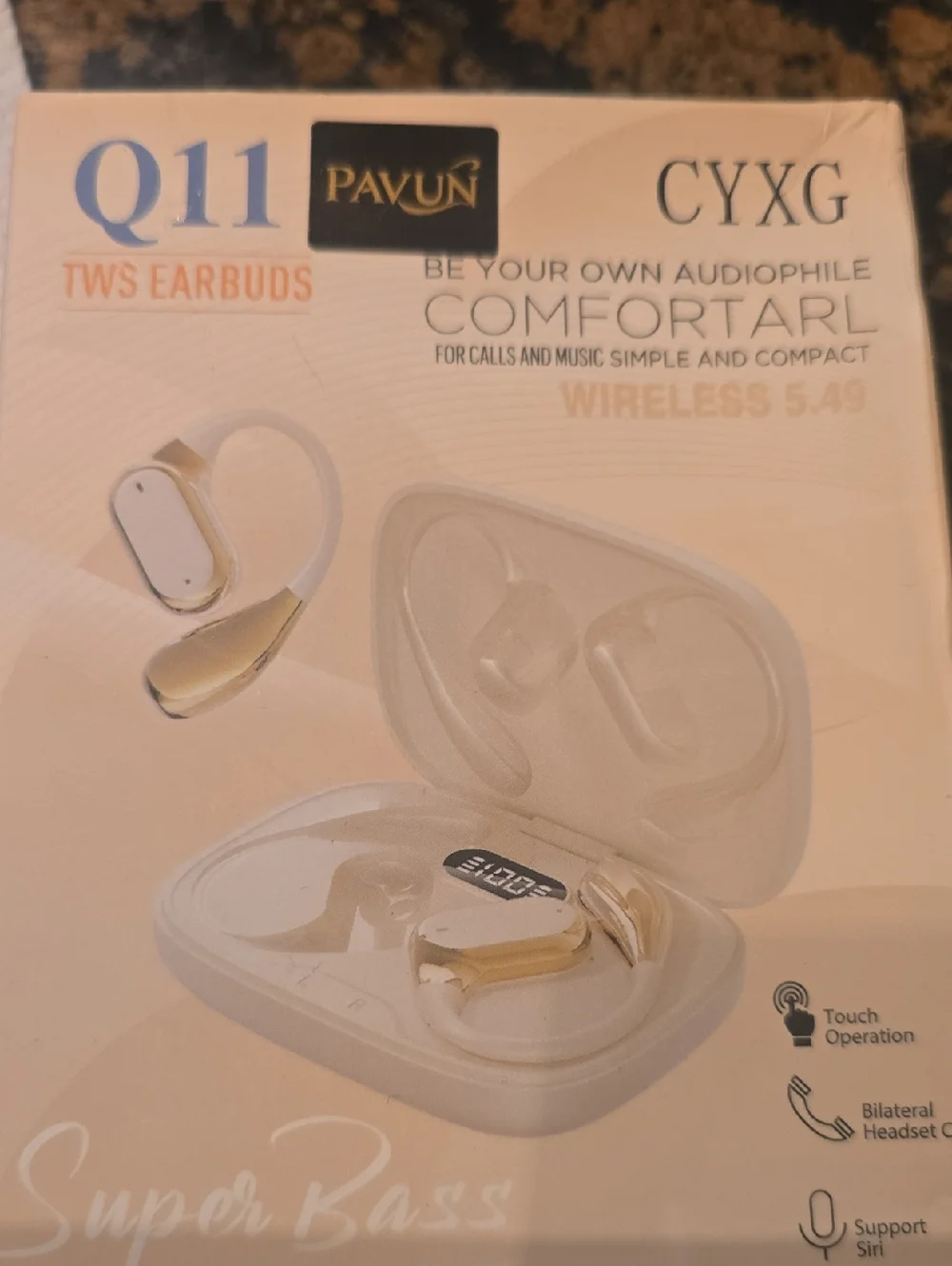 Pavun Q11 CYXG White & Gold TWS Wireless Earbuds
